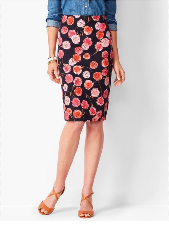 Talbots Dresses & Skirts - Talbots Black and Pink Pencil Skirt